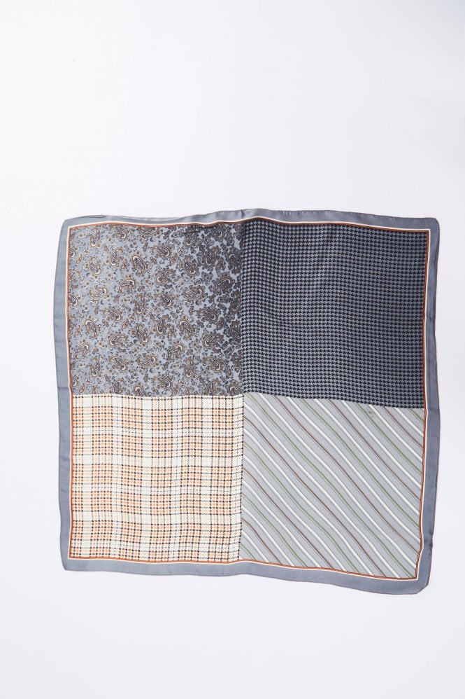 JAYLEY Silk Blend Check and Stripe Scarf