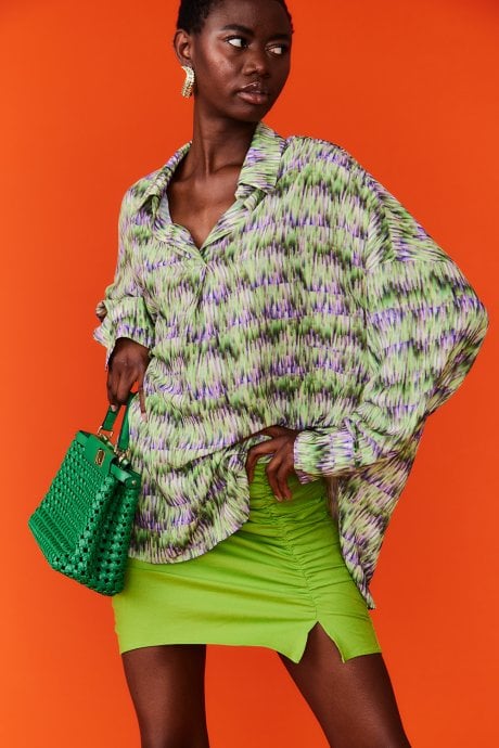 Silk Blend Digital Print Blouse