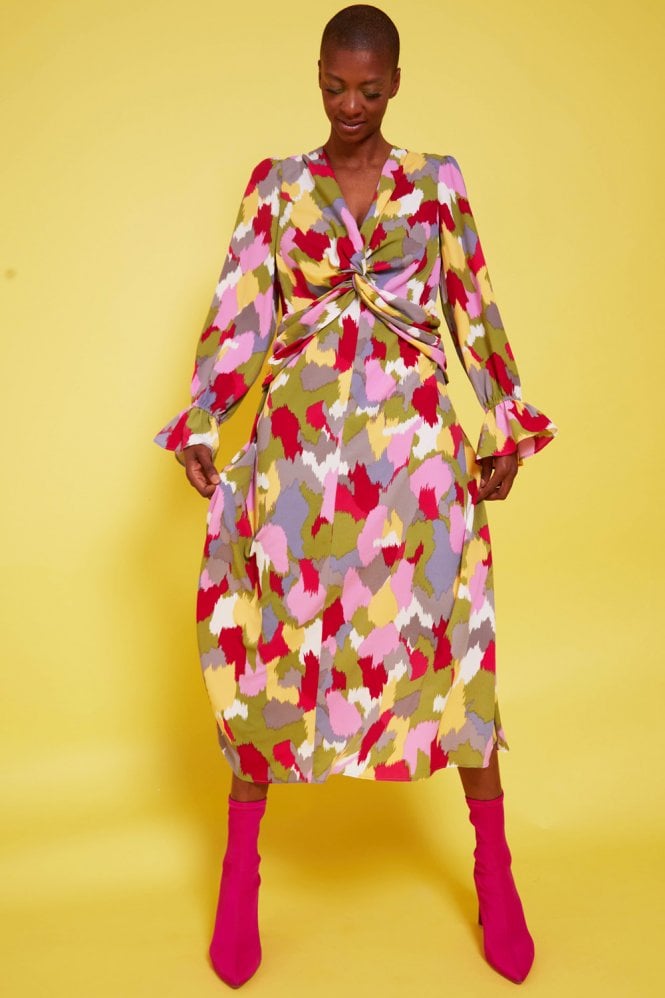 JAYLEY Silk Blend Floral Maxi Dress