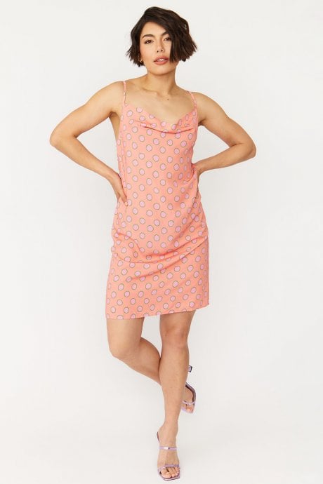 Sustainable Rose Petal Cami Polka Dot Dress