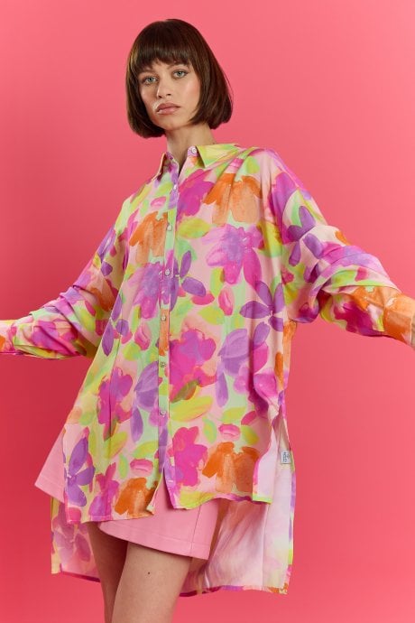 Sustainable Rose Petal Shirt Dress