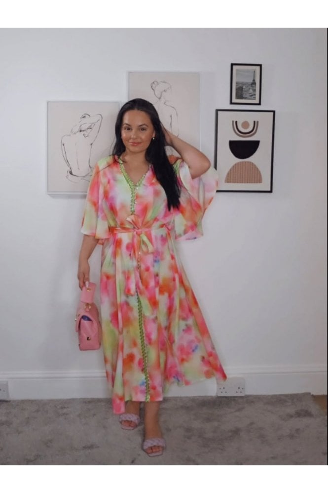 JAYLEY The Pink Lauren Floral Maxi Dress