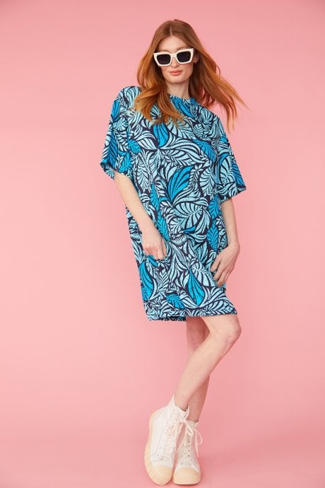 Tropical Print Scuba Dress