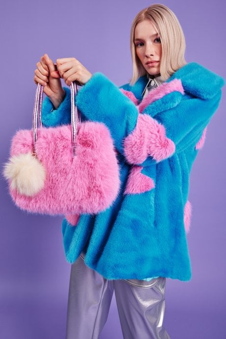 White Luxury Faux Fur Pom Bag Charms