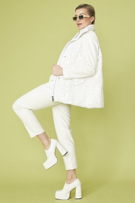 White Velvet Sequin Gilet | Waistcoat