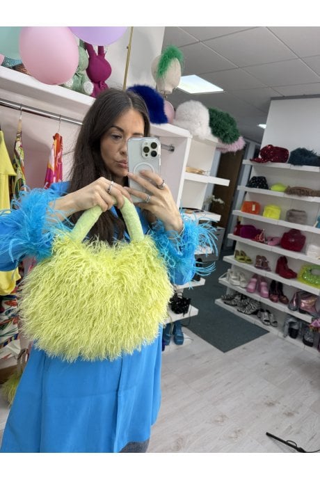 Yellow Bamboo Eco Faux Fur Bag