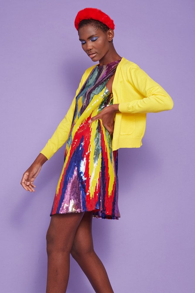 JAYLEY Yellow Cashmere Banana Peel Blend Cardigan