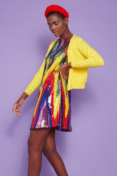 Yellow Cashmere Banana Peel Blend Cardigan