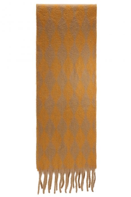 Yellow Cashmere Blend Geometric Scarf