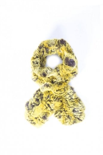 Yellow Coney Fur Loop Scarf