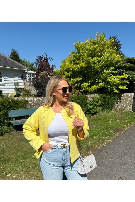 Yellow Faux Suede Jacket