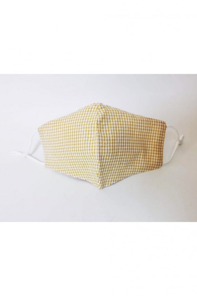 JAYLEY Yellow Gingham Reusable Adults Fashion Face Mask