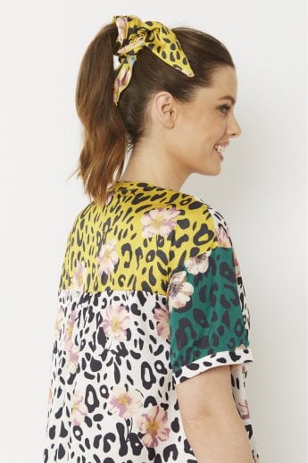 Yellow Silk Blend Hair Scarf
