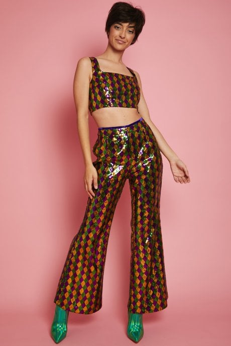 Multi-Coloured Geometric Sequin Flares