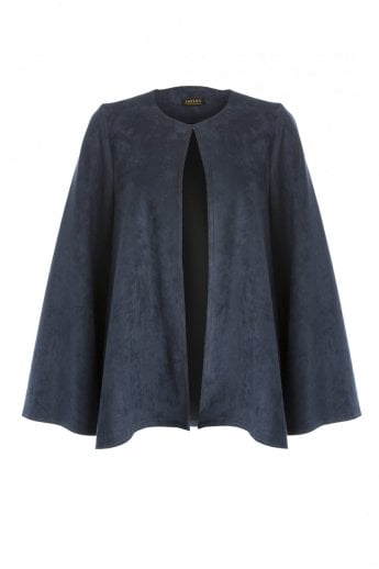 Navy Luxury Faux Suede Jacket